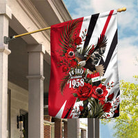 Iraq Revolution Soaring Eagle Garden Flag Iraqi Flag Red Roses Floral Design