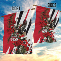 Iraq Revolution Soaring Eagle Garden Flag Iraqi Flag Red Roses Floral Design