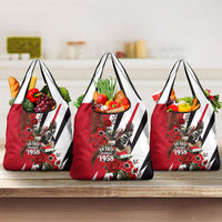 Iraq Revolution Soaring Eagle Grocery Bag Iraqi Flag Red Roses Floral Design