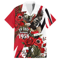 Iraq Revolution Soaring Eagle Hawaiian Shirt Iraqi Flag Red Roses Floral Design