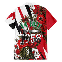 Iraq Revolution Soaring Eagle Hawaiian Shirt Iraqi Flag Red Roses Floral Design