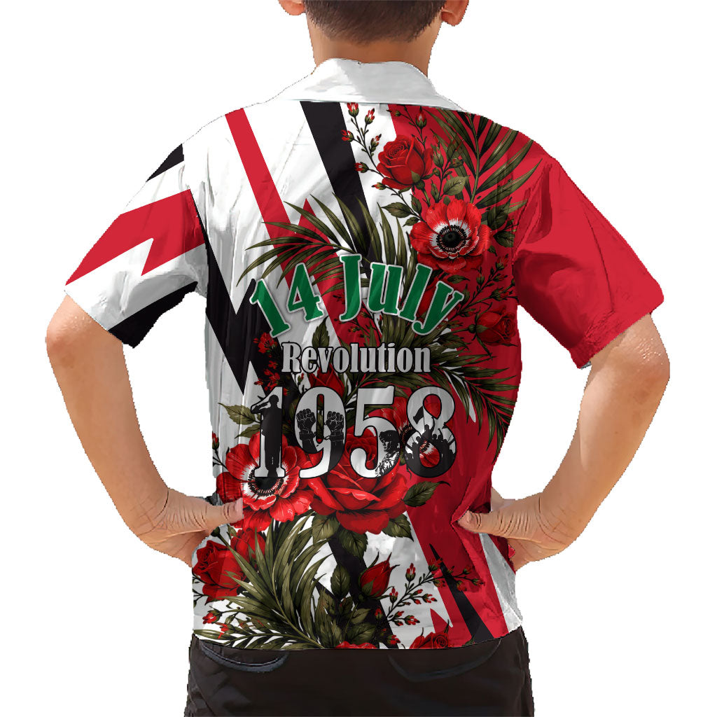 Iraq Revolution Soaring Eagle Hawaiian Shirt Iraqi Flag Red Roses Floral Design