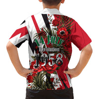 Iraq Revolution Soaring Eagle Hawaiian Shirt Iraqi Flag Red Roses Floral Design