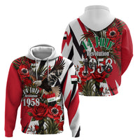 Iraq Revolution Soaring Eagle Hoodie Iraqi Flag Red Roses Floral Design