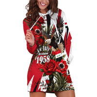 Iraq Revolution Soaring Eagle Hoodie Dress Iraqi Flag Red Roses Floral Design