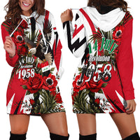 Iraq Revolution Soaring Eagle Hoodie Dress Iraqi Flag Red Roses Floral Design