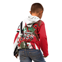 Iraq Revolution Soaring Eagle Kid Hoodie Iraqi Flag Red Roses Floral Design