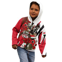 Iraq Revolution Soaring Eagle Kid Hoodie Iraqi Flag Red Roses Floral Design