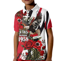 Iraq Revolution Soaring Eagle Kid Polo Shirt Iraqi Flag Red Roses Floral Design