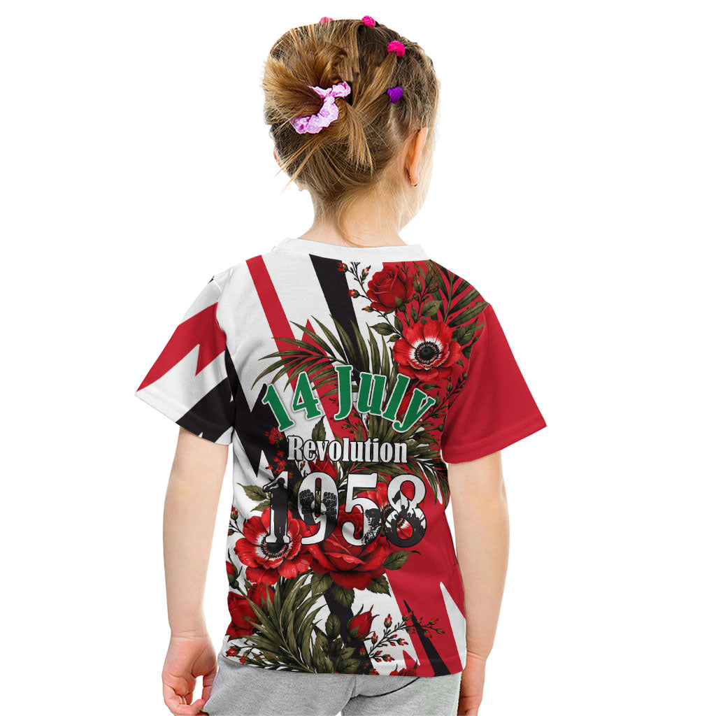 Iraq Revolution Soaring Eagle Kid T Shirt Iraqi Flag Red Roses Floral Design