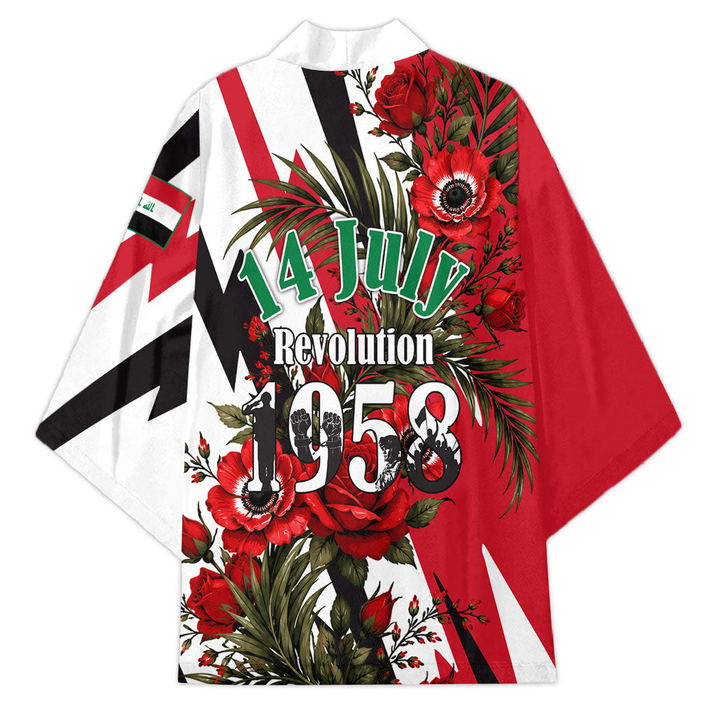 Iraq Revolution Soaring Eagle Kimono Iraqi Flag Red Roses Floral Design