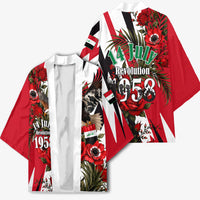 Iraq Revolution Soaring Eagle Kimono Iraqi Flag Red Roses Floral Design