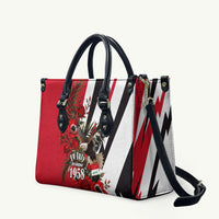 Iraq Revolution Soaring Eagle Leather Bag Iraqi Flag Red Roses Floral Design