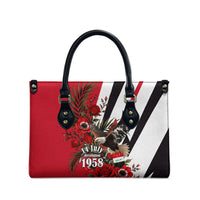 Iraq Revolution Soaring Eagle Leather Bag Iraqi Flag Red Roses Floral Design