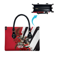 Iraq Revolution Soaring Eagle Leather Bag Iraqi Flag Red Roses Floral Design