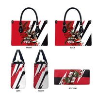 Iraq Revolution Soaring Eagle Leather Bag Iraqi Flag Red Roses Floral Design