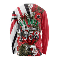 Iraq Revolution Soaring Eagle Long Sleeve Shirt Iraqi Flag Red Roses Floral Design