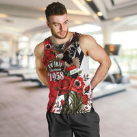 Iraq Revolution Soaring Eagle Men Tank Top Iraqi Flag Red Roses Floral Design
