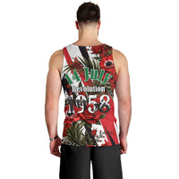 Iraq Revolution Soaring Eagle Men Tank Top Iraqi Flag Red Roses Floral Design