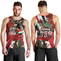 Iraq Revolution Soaring Eagle Men Tank Top Iraqi Flag Red Roses Floral Design