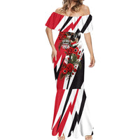 Iraq Revolution Soaring Eagle Mermaid Dress Iraqi Flag Red Roses Floral Design