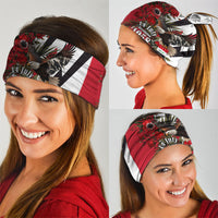 Iraq Revolution Soaring Eagle Neck Gaiter Iraqi Flag Red Roses Floral Design