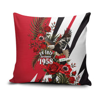 Iraq Revolution Soaring Eagle Pillow Cover Iraqi Flag Red Roses Floral Design