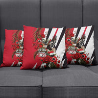 Iraq Revolution Soaring Eagle Pillow Cover Iraqi Flag Red Roses Floral Design