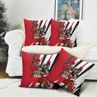 Iraq Revolution Soaring Eagle Pillow Cover Iraqi Flag Red Roses Floral Design