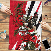 Iraq Revolution Soaring Eagle Puzzle Iraqi Flag Red Roses Floral Design
