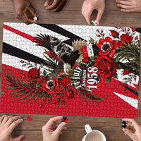 Iraq Revolution Soaring Eagle Puzzle Iraqi Flag Red Roses Floral Design