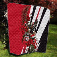 Iraq Revolution Soaring Eagle Quilt Iraqi Flag Red Roses Floral Design