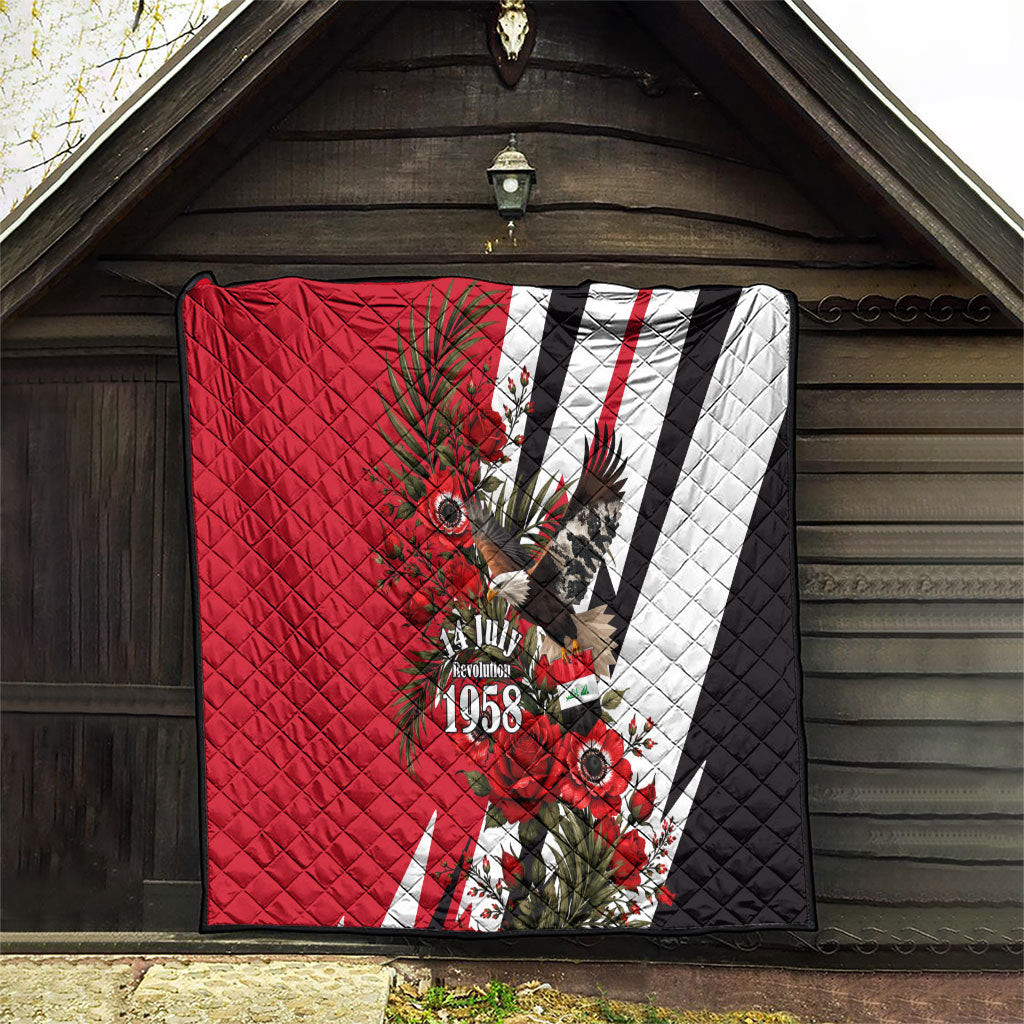 Iraq Revolution Soaring Eagle Quilt Iraqi Flag Red Roses Floral Design