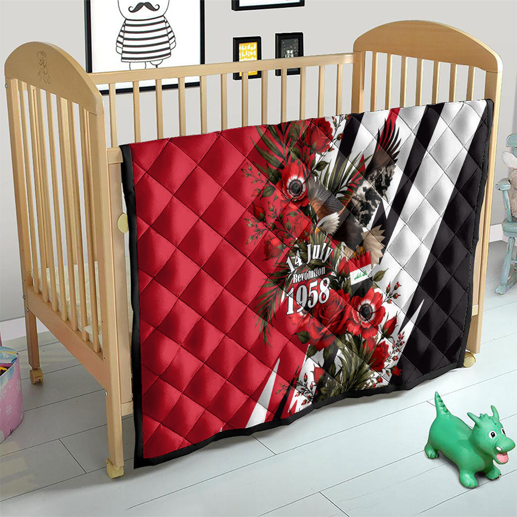 Iraq Revolution Soaring Eagle Quilt Iraqi Flag Red Roses Floral Design