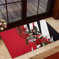 Iraq Revolution Soaring Eagle Rubber Doormat Iraqi Flag Red Roses Floral Design