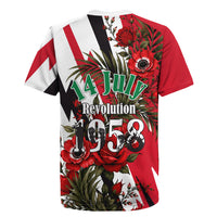 Iraq Revolution Soaring Eagle Rugby Jersey Iraqi Flag Red Roses Floral Design