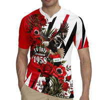 Iraq Revolution Soaring Eagle Rugby Jersey Iraqi Flag Red Roses Floral Design