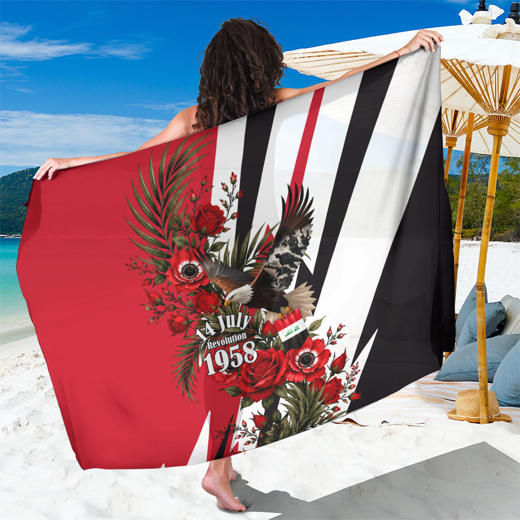 Iraq Revolution Soaring Eagle Sarong Iraqi Flag Red Roses Floral Design