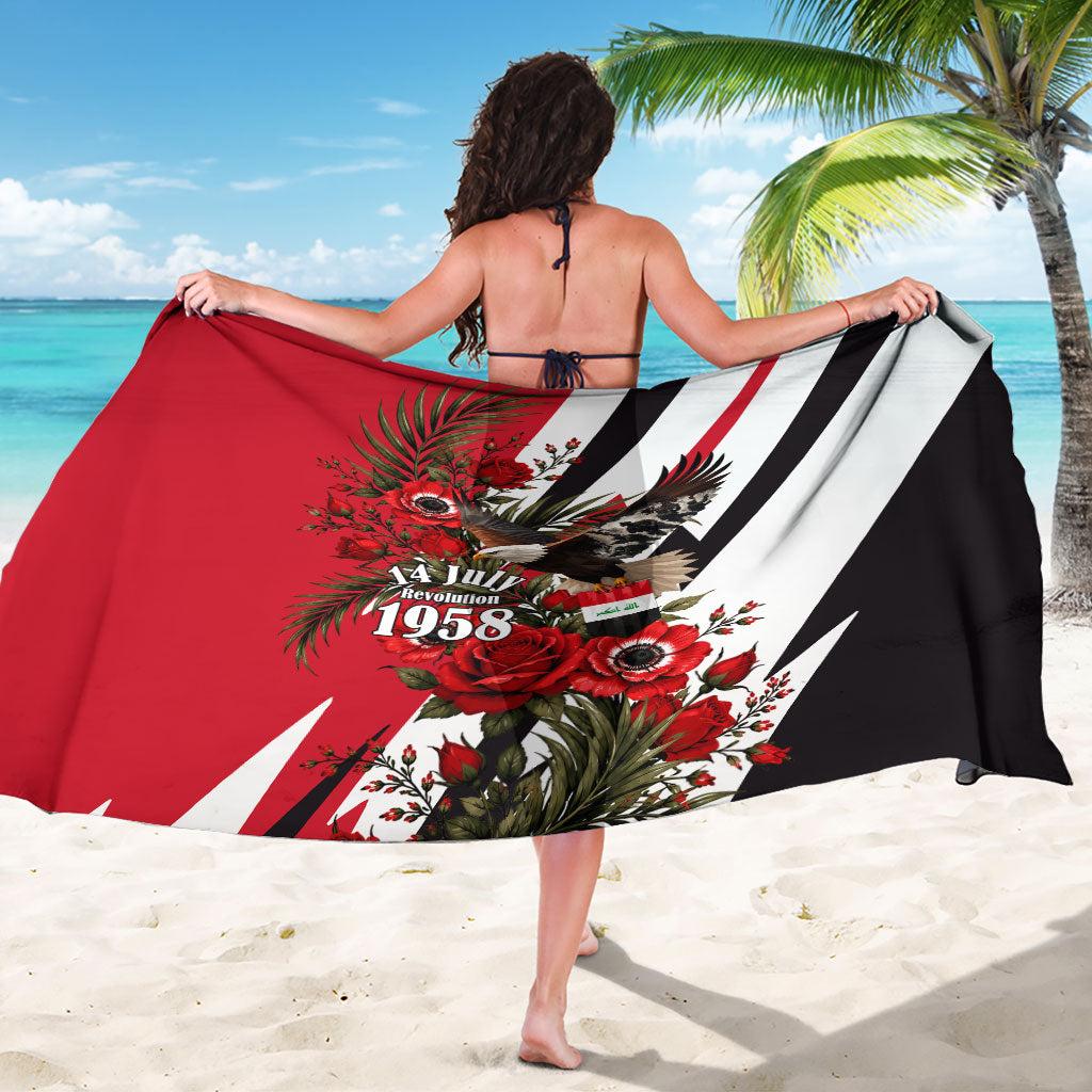 Iraq Revolution Soaring Eagle Sarong Iraqi Flag Red Roses Floral Design