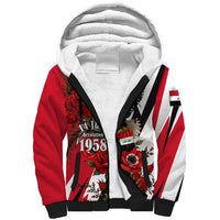 Iraq Revolution Soaring Eagle Sherpa Hoodie Iraqi Flag Red Roses Floral Design