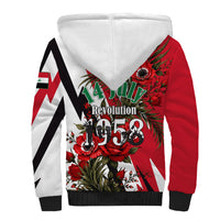 Iraq Revolution Soaring Eagle Sherpa Hoodie Iraqi Flag Red Roses Floral Design