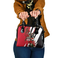 Iraq Revolution Soaring Eagle Shoulder Handbag Iraqi Flag Red Roses Floral Design