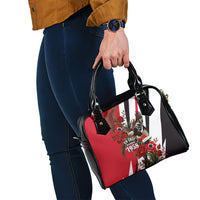 Iraq Revolution Soaring Eagle Shoulder Handbag Iraqi Flag Red Roses Floral Design