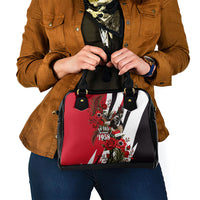 Iraq Revolution Soaring Eagle Shoulder Handbag Iraqi Flag Red Roses Floral Design