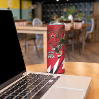 Iraq Revolution Soaring Eagle Skinny Tumbler Iraqi Flag Red Roses Floral Design
