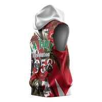 Iraq Revolution Soaring Eagle Sleeveless Hoodie Iraqi Flag Red Roses Floral Design