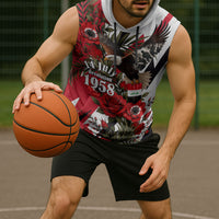 Iraq Revolution Soaring Eagle Sleeveless Hoodie Iraqi Flag Red Roses Floral Design