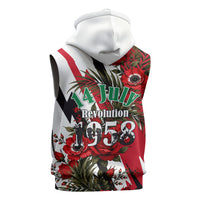 Iraq Revolution Soaring Eagle Sleeveless Zip Hoodie Iraqi Flag Red Roses Floral Design
