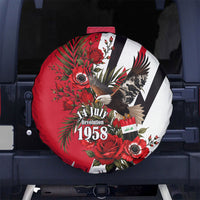Iraq Revolution Soaring Eagle Spare Tire Cover Iraqi Flag Red Roses Floral Design