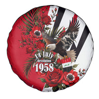 Iraq Revolution Soaring Eagle Spare Tire Cover Iraqi Flag Red Roses Floral Design